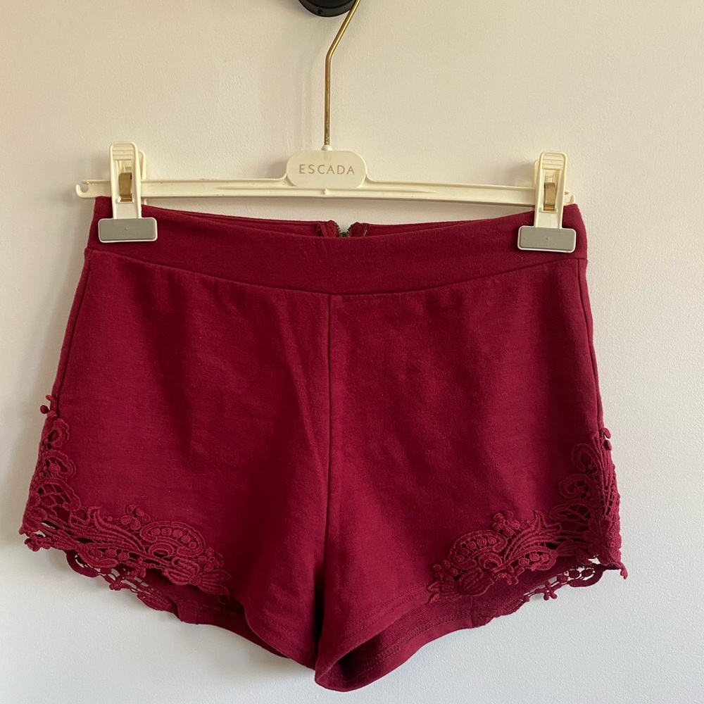 Burgundy Streetwear Society Essentials Shorts
